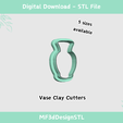 1.png Vase Clay Cutter Digital STL File for Polymer Clay | DIY Jewelry and Cookie Making Tool | 5 sizes