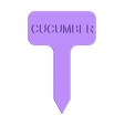 label_cucumber.stl Archivo STL gratis Señales/etiquetas de verduras・Objeto imprimible en 3D para descargar