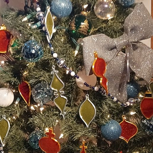 Christmas Picture frame stained glass epoxy Ornament mold V2 3D model