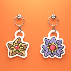 Linha-Starmie-Smile.jpg STL file POKEMON CHIBI STARYU AND STARMIE KEYCHAIN (EASY PRINT NO SUPPORTS)・3D printing model to download