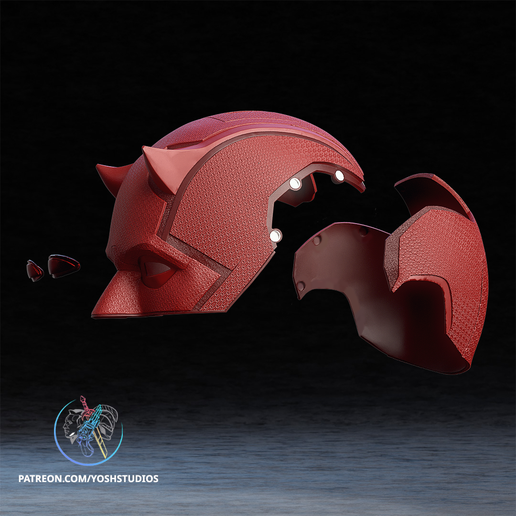 Render_Cut.png Daredevil Born Again Helmet 3D Printer File STL