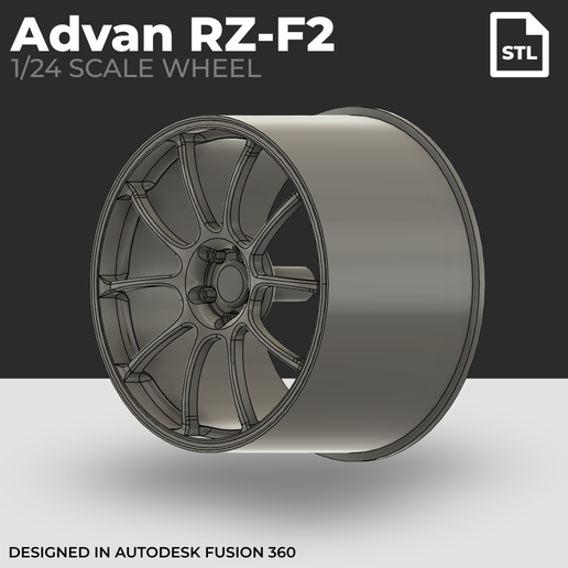 🛞 Advan Racing RZ-F2 Wheel 1/24・ STL File for 3D printing・Cults