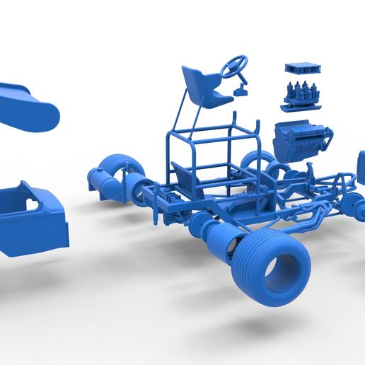 86.jpg Vintage Winged Supermodified stock car para Dirt girando Escala 1:25