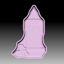 ChristmasCandle-VACUUM-PIECE.jpg STL file CHRISTMAS CANDLE BATH BOMB MOLD・Model to download and 3D print
