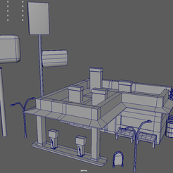 Oil_Station_Wireframe_01.png STL file Gas station・3D printable model to download