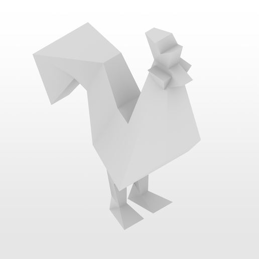 🐓 GEOMETRIC ROOSTER・Free 3D File for ・Cults