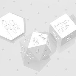 D2 D6 D20 - Candles.jpg STL file D2, D6 and D20 - Candles Symbol Logo・Model to download and 3D print