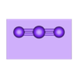 CO2.Solid.MS.stl Carbon Dioxide CO2 Chemistry Model - Real Bond Angles - Solid