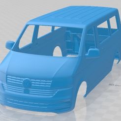 Volkswagen-Transporter-T6-2020-1.jpg Fichier 3D Volkswagen Transporter T6 2020 Fourgon à carrosserie imprimable・Design à télécharger et à imprimer en 3D