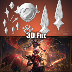 XayahArcana03.png Fichier 3D Accessoires Xayah Arcana League of Legends Fichiers STL・Plan à imprimer en 3D à télécharger