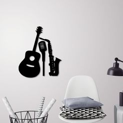 Presentation1.jpg STL file Music instruments wall decoration・3D printing model to download