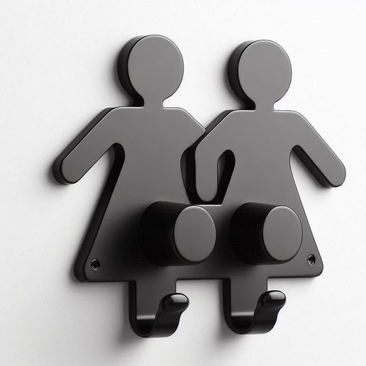 Couple Shape Wall Mounted Hook Decorative Functional Home Organizer