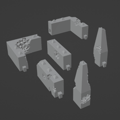 ArenaWallThree.png 3D file Gaslands Interlocking Arena Walls Three・3D printing template to download