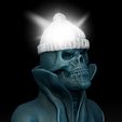 Cape-Skull-Kragen-WALL-Lamp-Headgear-Wollmuetze-Closed-Eyes.jpg Lamp for the wall Skull with woolly hat Eyes closed