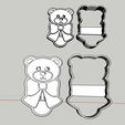 Orsetto-sonaglino.png Rattle teddy bear cute baby new born cookie cutter embossed cake design decoration boy girl