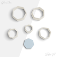 safsafasf.png Heptagon Clay Cutter, Geometric Shape Polymer Clay Earring Cutter, 2 Cutter Version, 5 Sizes Included, Digital STL File, No: 976