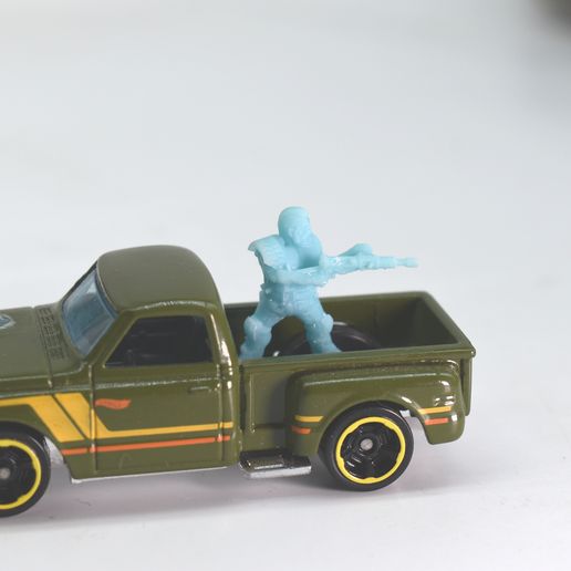 Gaslands Crew Turrets And Window Gunners Scaled To Fit With Hotwheels 3D Printed 