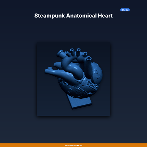 Steampunk Anatomical Heart - 3D Printable STL File