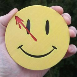 preview.jpg Free STL file Watchmen Comedian Coaster (Cup Plate)・3D printer model to download
