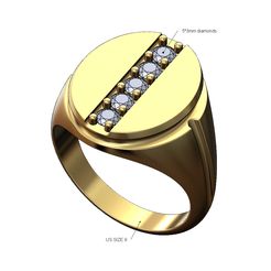 Diamond-Grooved-oval-signet-ring-size9-00.jpg Archivo STL Diamond ranurado sello ovalada US tamaño 9 modelo de impresión 3D・Plan para descargar y imprimir en 3D