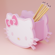 HK-HOLDER55.png Hello Kitty Pencil Holder & Planter - 3D Printable Kawaii Desk Organizer