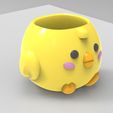 2024-03-04_10h28_40.jpg baby chick - flower pot planter, pencil holder - 3D model STL file