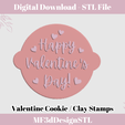 3.png Valentine x 4 Cookie Stamps | Polymer Clay Stamps | Love Stamps | Cookie Stamps STL File | Digital STL File | Fondant Embosser