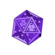 Icosahedron.stl 20-sided holy elven saber cat die