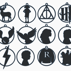 Captura-de-ecrã-2023-09-21-153758.png STL file 12 Christmas Ornaments Harry Potter・3D print design to download