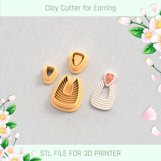 Polymer Clay Cutter File for Earrings - 3D model önizlemesi