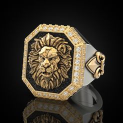 Rring-with-a-lion-and-an-all-seeing-eye-1.jpg STL-Datei Ringe mit einem Löwen und einem allsehenden Auge・Design zum Herunterladen und 3D-Drucken, Artchahur