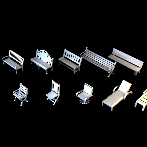 🪑 Miniatures - Les Sims - Sièges d'extérieur・Fichier STL pour ...