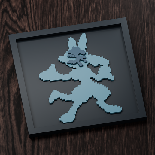 Lucario Line - Pokemon Silhouette Frame | Gen 4 sprite style | STL