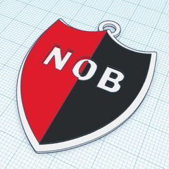 EscudoNob.jpg STL file Keychain/KeyChain NOB Newells Coat of Arms・3D printable design to download, Impresiones3Direct