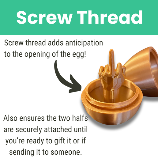Middle-Finger-Up-Yours-Easter-Egg-Surprise-STL-Threaded-Egg.png Middle Finger Up Yours Easter Egg STL File - 3 Sizes - Prank Gift