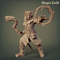 Druid_Mg1.7-1.jpg STL file Wood Elf, Sorcerer – MG1.7・3D print design to download