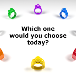 02.png STL file Bubbly Ring・3D print model to download