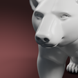 004_detail.png Polar Bear Statue STL – Standing Bear 3D Print – Wildlife Figurine for Shelf Display