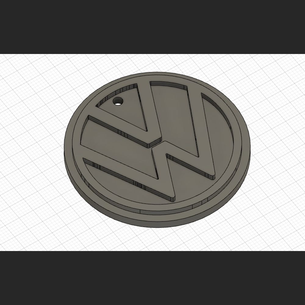 1.jpg Télécharger fichier STL Porte-clés avec logo Volkswagen • Modèle à imprimer en 3D, Daire