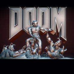 44doom_1_box_cover_classic_diorama_printable.jpg 3D file Doom Classic Cover Diorama Printable・3D printable model to download