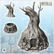 2.jpg Medieval fantasy house in a tree trunk with stone base (27) - Medieval Gothic Feudal Old Archaic Saga 28mm 15mm