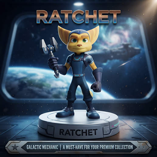 Ratchet Ratchet and Clank Estatua Lombax Coleccionable Modelo 3D OBJ RAR 3D model