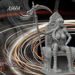 XIARA-DESNUDA.jpg STL file WARRIOR LADY OF HELL WAR HAMER TOPLESS・Model to download and 3D print