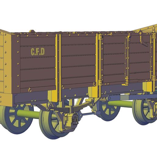 CFD Indre et Loire dumper car HOm scale - 3D model önizlemesi