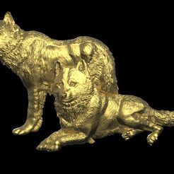 untitled.15.jpg STL file Wolves bas relief・3D printable model to download, 1836152