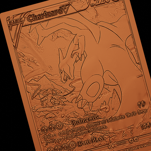 Charizard V Pokemon card STL File for 3D printingCults
