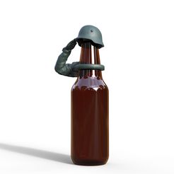 Helm-Flasche.jpg Bottle lid insect screen for beer bottles WW2 helmet Wehrmacht