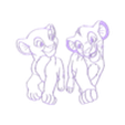 Rey leon (Simba y nala) v1.stl Decoração Rei Leão (Simba e Nala) 2D