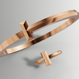 22.png Tiffany T Style Ring Bangle Set 3D Model STL 3DM Cad File