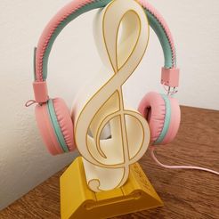 20201206_235042.jpg Free 3D file Headphone Stand Treble Clef MMU・3D printable model to download, anttix